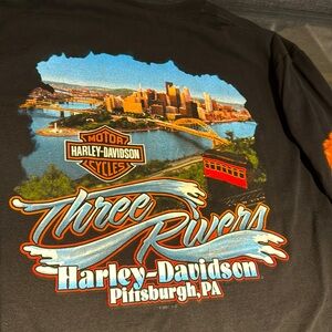 Harley Davidson Three Rivers Pittsburgh long sleeve T-shirt size  large